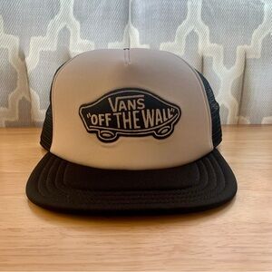 Vans "Classic Patch" Snapback Trucker Hat (Black/White) Mesh Cap
